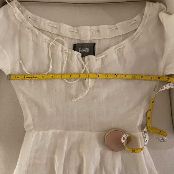 Reformation White/Cream Blanchard Linen Dress - Picture 7 of 8